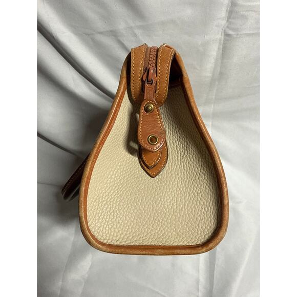 Vintage Dooney & Bourke Beige Brown Pebble Leather Satchel - Picture 2 of 16